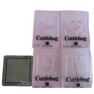 Cricut Cuttlebug Celebrate Embossing Folder & Metal Die Set Birthday Baby Love